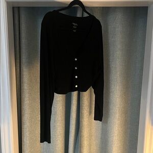Black Super Cropped Cardigan